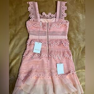 Self portrait pink lace dress